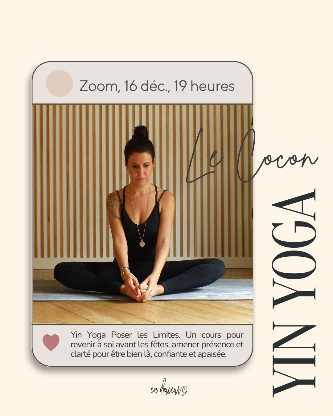 Yin Yoga en ligne -Zoom